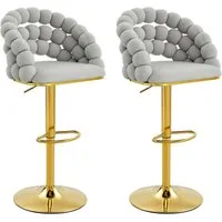ANYSUN Barhocker 2er-Set, mit Fußstütze, drehbar, höhenverstellbar, (Kugelketten-Rückenlehne,Bistrohocker,Höhenverstellbar, 2 St), Stylisch für Kücheninsel, Home Bar & Essbereich