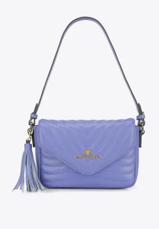 Wittchen Damen-Handtasche aus gestepptem Leder mit Quaste, Helllila, Naturleder