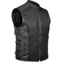 MDM Motorradweste Schwarze Sommer Motorrad, Biker-Mesh Weste Atmungsaktiv in schwarz