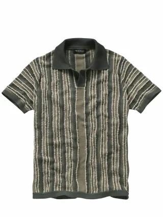 Mey & Edlich Herren Effekt-Polo Grün 91 % Baumwolle, 8 % Polyamid, 1 % Elasthan