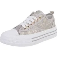 Ital-Design Trendiger Freizeitschuh mit hochwertigem Design für Damen Sneaker (91261144) Flach Sneakers Low in Grau