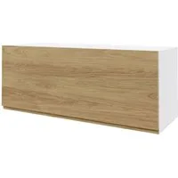 Feldmann-Wohnen Klapphängeschrank Arezzo (1-St) 90x32,5x36cm grifflos weiß / Eiche artisan (AZ-W4B/90)
