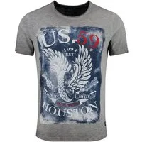 Key Largo T-Shirt T-Shirt Houston USA Biker Print Motiv vintage Look MT00543 Rundhalsauschnitt bedruckt kurzarm slim fit