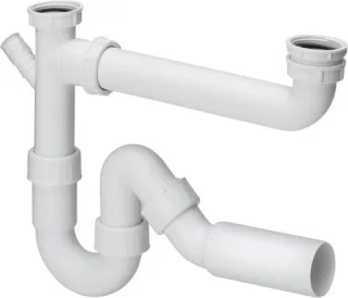 Viega Ablaufverbindung 79485.20 in G1 1/2 x 50mm x 90-310mm Kst. weiss 107147
