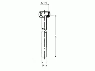 Schell Kupferrohr-Garnitur d:12mm 500mm chrom mit 1/2" ÜM für Elektrospeicher 084420699