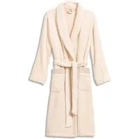 Möve Unisex-Bademantel Schalkragen, Langform, Walkfrottier, Schalkragen, Gürtel, Wellness