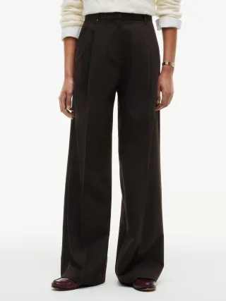 VISCOSE BLEND WIDE LEG Chocolate - Gr. - 40