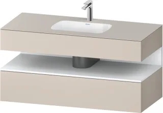 Duravit Qatego Einbauwaschtisch mit Konsolenwaschtischunterbau Taupe Matt 1200x550x600 mm - QA478701 QA4787018910010