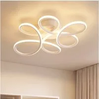 Nettlife LED Deckenleuchte Schwarz/Weiß 24W 3000K Warmweiß moderne Blumendecke Leuchte rundes, für Schlafzimmer Küche Flur energiesparende Deckenlampe aus Metall