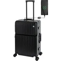 Travelhouse Hartschalen-Trolley Roma, 4 Rollen, mit USB und Getränkehalter Aluminium-Rahmen & Polycarbonat Hartschale
