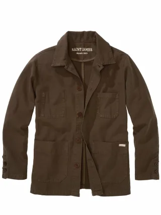 St. James Herren Fisherman-Jacket Sirocco II Braun 100 % Baumwolle
