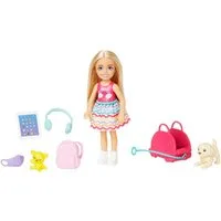 Barbie Anziehpuppe Dreamhouse Adventures, Chelsea Reiseset, mit Hündchen und Accessoires
