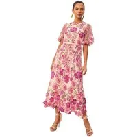 Love & Roses Midikleid Love & Roses Midikleid mit Puffärmeln, Regular (1-tlg)