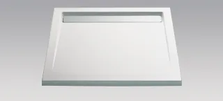 HSK Acryl Quadrat-Duschwanne super-flach 100 x 100 x 3,5 cm, mit integrierter Ablaufrinne 5525010-A-WE