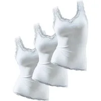 H.I.S Spitzentop aus Feinripp (3er-Pack) Sommertops aus luftiger Baumwoll-Qualität