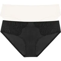Dorina Hipster Emersyn (2er Pack) leicht transparent, mit Spitze, mit Mesh, weich, bequem, gestreift