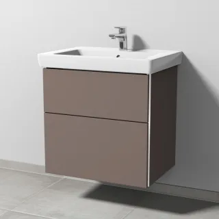 Sanipa 3way Waschtischunterbau zu Villeroy & Boch Subway 2.0 Waschtisch mit 2 Auszügen, Taupe-Matt BP6131T