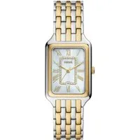 Fossil Quarzuhr RAQUEL ES5305, Armbanduhr, Damenuhr, Perlmutt-Zifferblatt, Datum, Edelstahlarmband