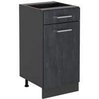 Vicco Unterschrank R-Line, Schwarz Beton/Anthrazit, 40 cm ohne Arbeitsplatte (1-St)