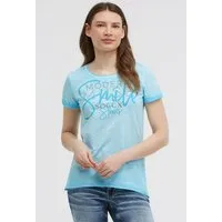SOCCX Rundhalsshirt mit fixierten Turn-Up-Ärmeln