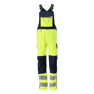 MASCOT Davos Latzhose mit Knietaschen MULTISAFE Hi-vis Gelb / Schwarzblau 48 - 13869-216-17010-82C48