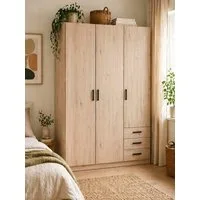 Home affaire Kleiderschrank Sprint, viel Stauraum, robuste Qualität, 3 Breiten 98, 147, 195 cm Breite 98,5/147 oder 195,5 cm, je mit Einlegeböden und Kleiderstange