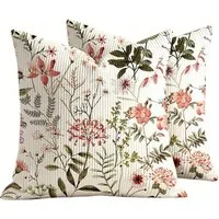 Diwzbyn Kissenbezug Cord-Kissenbezug 45×45 cm, Landhaus-Stil Kissenbezug, (1 Stück), Blumenmuster Kissenbezug für Sofa, Schlafzimmer und Wohnkultur