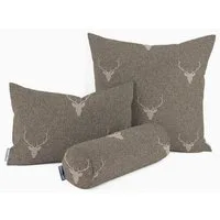 SCHÖNER LEBEN. Dekokissen Kissenhülle Jacquard Hirsch Geweih braun versch. Gr