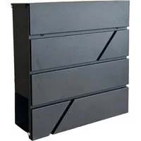 relaxdays Wandbriefkasten Metall Briefkasten mit Zeitungsfach, schwarz
