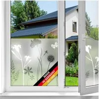 d-c-fix Fensterfolie selbsthaftend Blossom Sichtschutzfolie Deko Folie für Fenster innen, Statisch haftend - rückstandslos entfernbar und wiederverwendbar