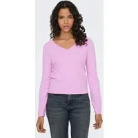 ONLY V-Ausschnitt-Pullover ONLLOYAL LIFE LS V-NECK PULLO KNT NOOS Materialmix