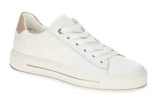 ara 12-23003 04 Canberra 3.0 Damen Plateau-Sneaker Wei?/Sand Bequeme Schn?r-H...