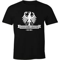 MoonWorks Print-Shirt Herren T-Shirt Bundesgrillminister Fun-Shirt Spruchshirt Grillen Barbecue BBQ Fleisch Sommer Moonworks® mit Print
