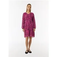 comma Minikleid Kleid Kleid mit All-over-Print und Bindegürtel