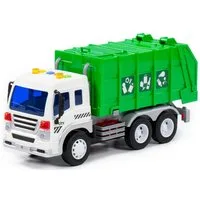 Polesie Spielzeug-Müllwagen LKW Spielzeug CITY grün Licht Schwungradantrieb