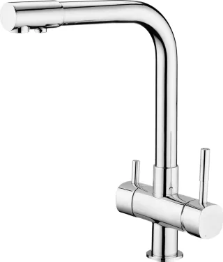 Neuesbad Spültischarmatur mit eckigem Auslauf und Wasserfilter Anschluss, Chrom NB1DEBCH065M1