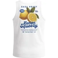 Neverless Tanktop Herren Tank-Top Backprint Easy Peasy Lemon Squeezy Zitrusfrüchte mit Print