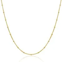 Miore Goldkette SIL031C - 18 kt vergoldete Silberkette 46 cm aus 925 Sterling Silber, Damenhalskette - Made in Italy