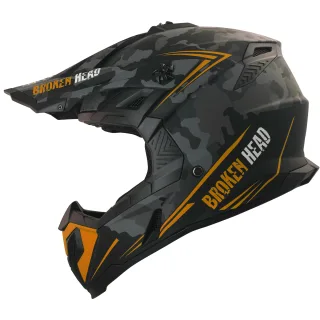 Broken Head (A-Minus) Crosshelm Squadron Rebelution Camouflage-Grau-Orange