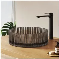 EMKE Aufsatzwaschbecken Rundes Glas Aufsatzwaschbecken 40 cm – modernes Design Waschschale