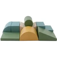 IGLUSoftplay IGLU SET 33 Adventurer - Beige/Grün/Pastell Schaumstoff-Bausteine Spielbauklötze, Altersempfehlung: 1–5 Jahre, Material: Polyethylen-Schaumstoff