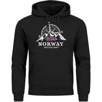 Neverless Hoodie Hoodie Herren Norwegen Flagge Skandinavien Nordisch Kompass