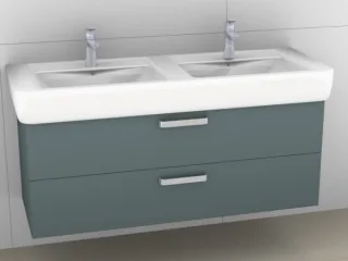 Artiqua 413 Waschtischunterschrank für Renova Plan 122130 Stahlgrau Metallic, 413-WU2L-K12-7141-88 413-WU2L-K12-7141-88