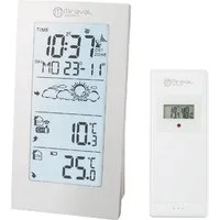 Miraval Klimamesser Miraval Funk-Wetterstation Basic, (Inklusive Akku), DCF77, Außensensor, Wetteranzeige, 2 Alarme