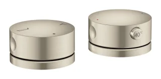 Hansgrohe 2-Loch Wannenrandarmatur AXOR One mit Thermostat brushed nickel, 48470820 48470820