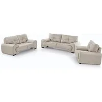 Beautysofa Polstergarnitur OMEGA 3+2+1 klassisches Wohnzimmer-Set, Kunstleder, (in zeitlosen Farben, Komfort-Set mit Wellenfedern und Schaumstoff), Wohnzimmer Big-Sofa set
