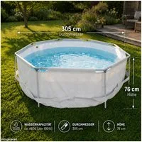 HI Framepool Stahl Pro Ø 305 x 76 cm inkl. Filterpumpe, ca. 4.600 Liter Wasserkapazität, Einfacher Aufbau