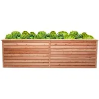 Mega-Holz Hochbeet Mega-Holz Hochbeet Rhombus XL aus heimischem Lärchenholz, 232x80x73 cm (Komplettsatz Hochbeet + Erweiterung), witterungsbeständig, inkl. Pflanzfolie, vormontiert