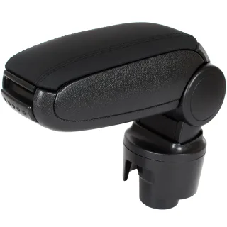KOMPLETT-SET Mittelarmlehne Armlehne Leder Bezug Schwarz zum einfachen Nachrüsten für Seat Ibiza IV 6J ab 08-17