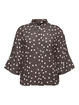 VERO MODA CURVE - VMCELISA 3/4 SHIRT WVN CUR Chocolate Martini - Gr. - 50